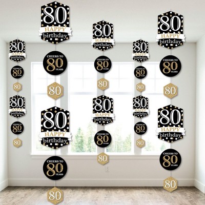 Big Dot Of Happiness Adult 80th Birthday - Gold - Birthday Party Diy Dangler Backdrop - Hanging Vertical Decorations - 30 Pieces : Target